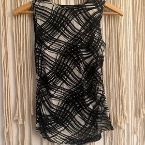 Kenneth Cole Black and White Patterned Top